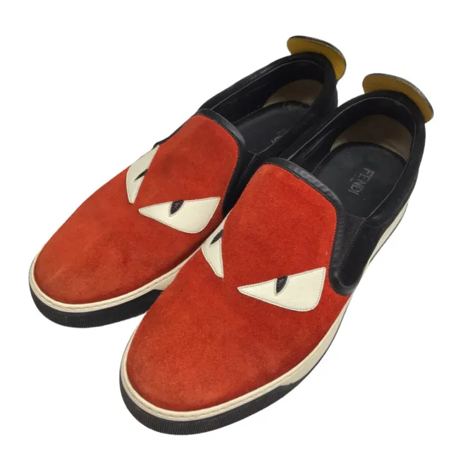 FENDI #2 Monster slip-on sneakers black red Size: 29cm