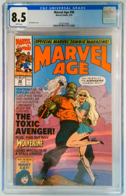 MARVEL AGE #98 March  Marvel Comics Group CGC Graded ( 8.5 ) The Toxic Avenger!