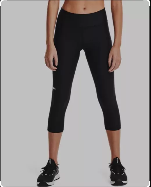 Under Armour Leggings Womens Black HeatGear Compression Capri Pants Size X-Large