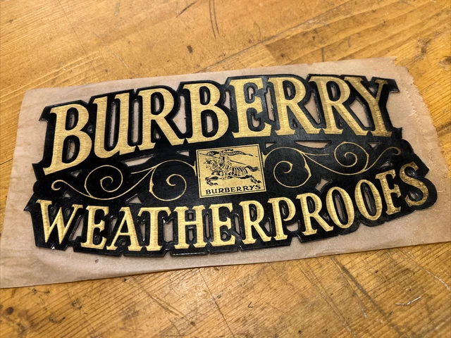 Vintage 1940s Burberry Weatherproofs advertising sign Vintage 1940s Burberry Weatherproofs advertising sign