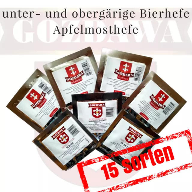 GOZDAWA 10g Bierhefe Bier brauen untergärige obergärige W34/70 18 sorten