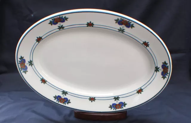 Klassisch Shenango China Blau & Rot Blumen Pattern12 1.3cm Oval Platte