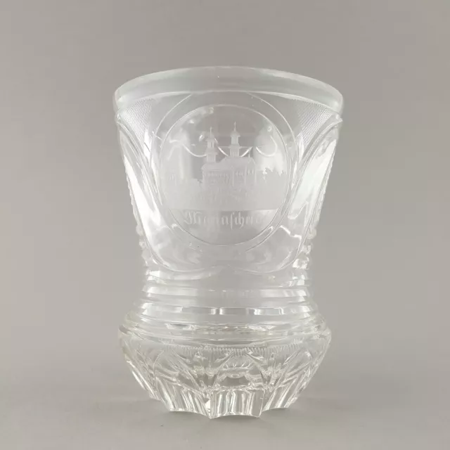 Biedermeier - vue - verre gobelet BILLET MARIAS / Bohosudov en République tchèque 19ème 2