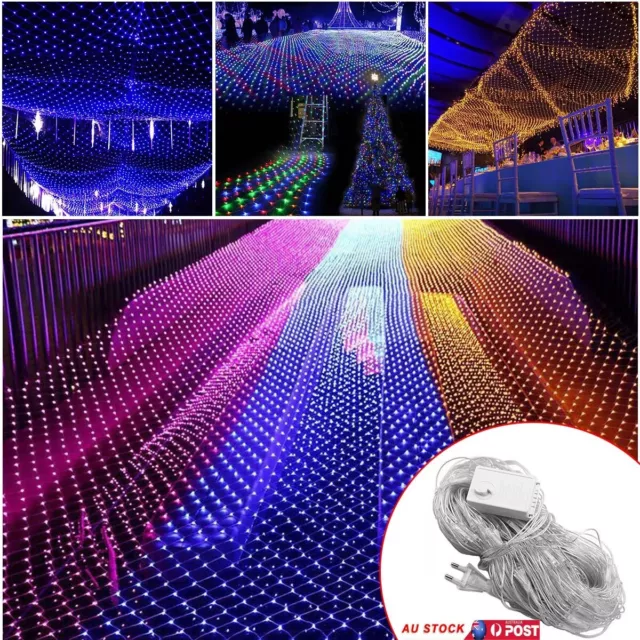 LED String Fairy Lights Net Mesh Curtain Waterproof Wedding Party Garden Lamp