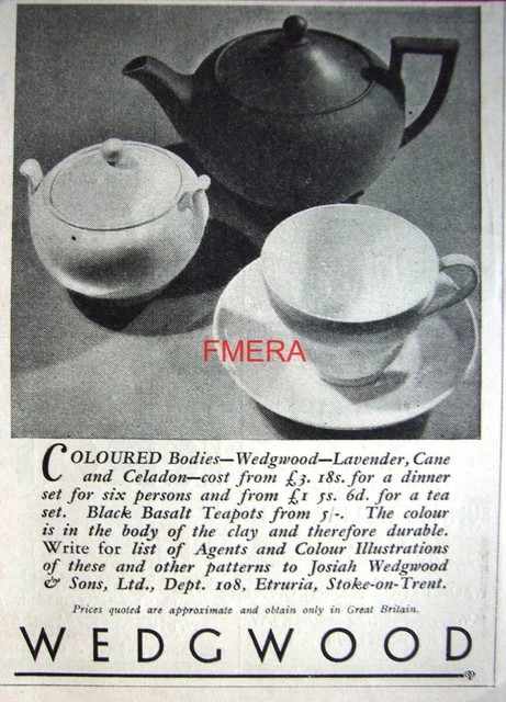 Art Deco 'WEDGEWOOD' China Ceramics Advert : Original Small 1934 Print AD