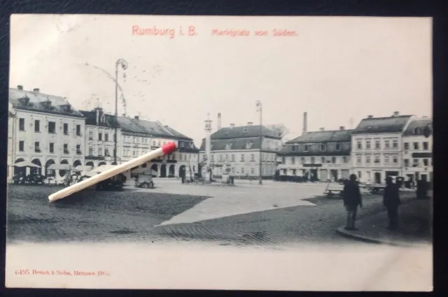 AK  Rumburg/Rumburk-Marktplatz von Süden gel.1906 ,Sudeten,