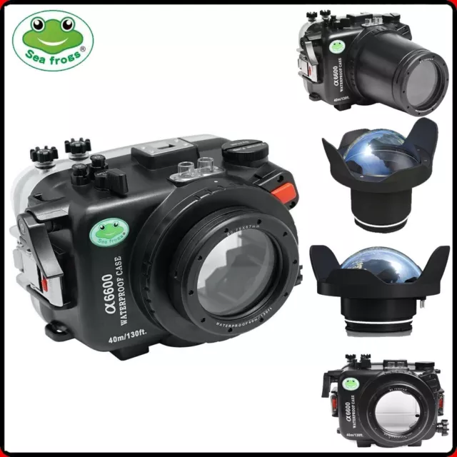 Seafrogs 40M/130FT Waterproof Underwater Camera Housing Case for Sony a6600