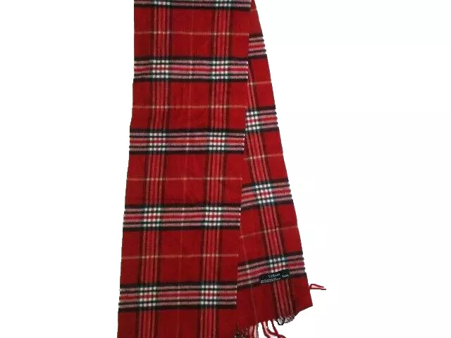 VFraas Scarf Womens Red Plaid Acrylic Scarves Fringe 2