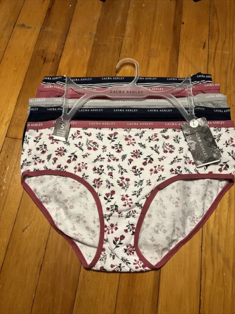 LAURA ASHLEY 5 Pack Womens Large XLarge Brief Panties Black Pink Taupe  Mauve £28.45 - PicClick UK