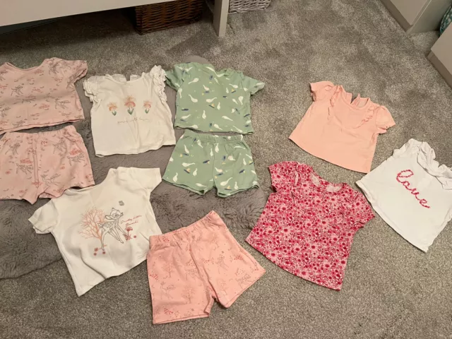 Pacchetto bambine 3-6 mesi top/pjs pantaloncini/immacolati