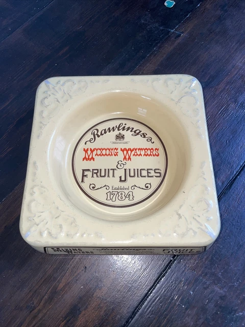 Rawlings Mixing Waters & Fruit Juices Ashtray Excellent Condition Mancave