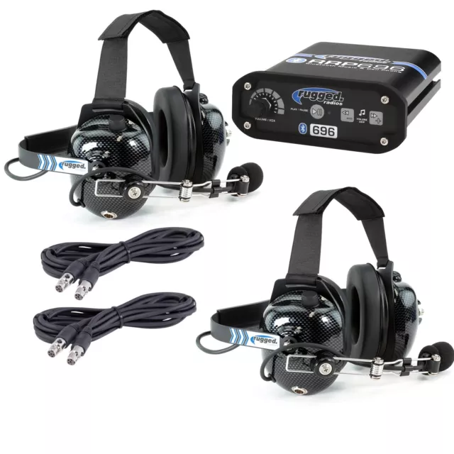 Rugged Radios 696 Intercom 2 Person Behind the Head Headset Kit Voice Activated