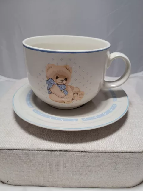 Tienshan Stoneware 1  Theodore Country Bear Large Mugs Cups & Side Plate