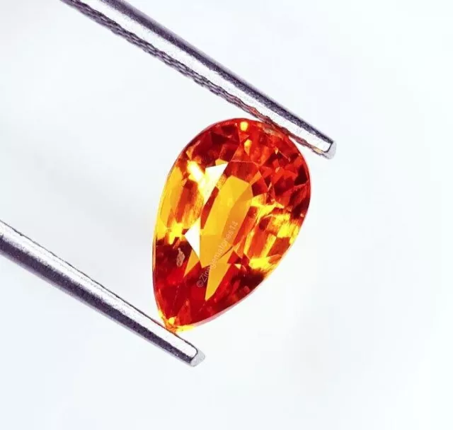 Natural Orange Sapphire 2.47 Ct Loose Gemstone Certified Unheated Pear Cut Gem 2