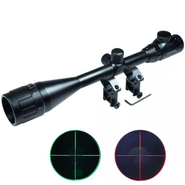6-24x50 Hunting Rifle Scope Red Green Mil-dot illuminated Optical Scope