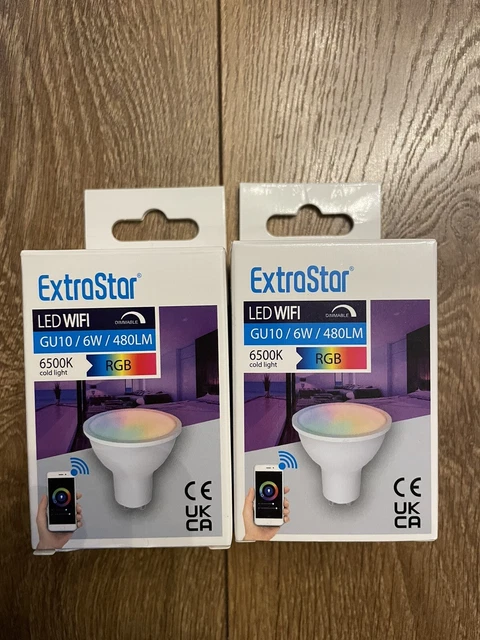 2 STCK. GU10 Smart LED Glühbirne Wifi App Steuerung 6W RGB dimmbar für Alexa Google