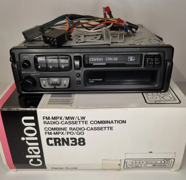 CLARION CRN38 FM-MPX Radio-Cassette Combination Stereo & ISO Connector