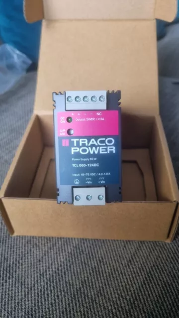 Traco Power TCL060-124DC Din Rail Power Supply 24V Dc 60W 2.5A Brand New Boxed