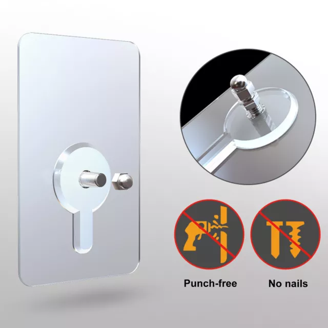 5 Pcs Seamless Self Adhesive Hanging Nail Screw Stickers Punch-free Wall Hook