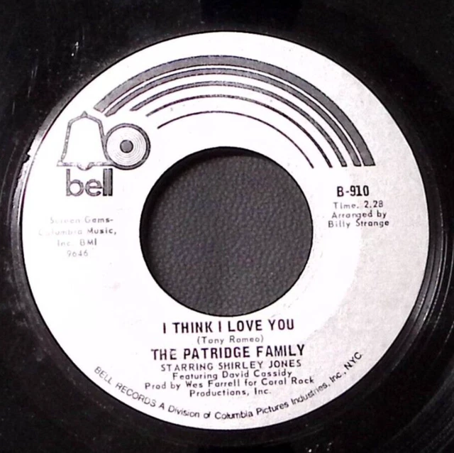 THE PARTRIDGE FAMILY, I THINK I LOVE YOU, 45 rpm record, Bell B