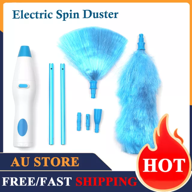 Handheld Operated Electric Spin Duster Feather Duster Retractable Duster Brush