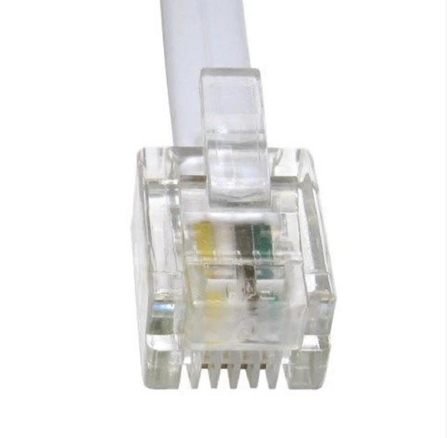 Telefono modem router ADSL DSL da 7,5 m RJ11 a RJ11 cavo cavo 4 pin 6p4c BIANCO lungo 2