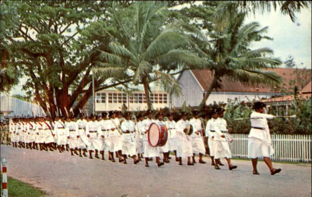 FIDSCHI FIJI Islands Südsee ~1960 Police Band Ansichtskarte mit Polizei Band