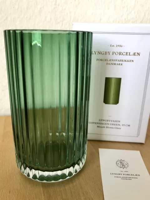 NEU ⭐️ Glasvase LYNGBY Porcelæn 15 cm grün Nordic Design kleine Blumenvase
