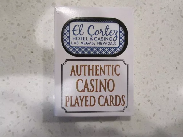 El Cortez Blue White Casino Las Vegas Deck of Playing Cards + FREE Poker Chip