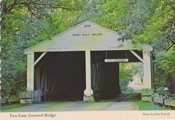 Two Lane Covered Bridge-Salt Creek-Brown County State Park Indiana