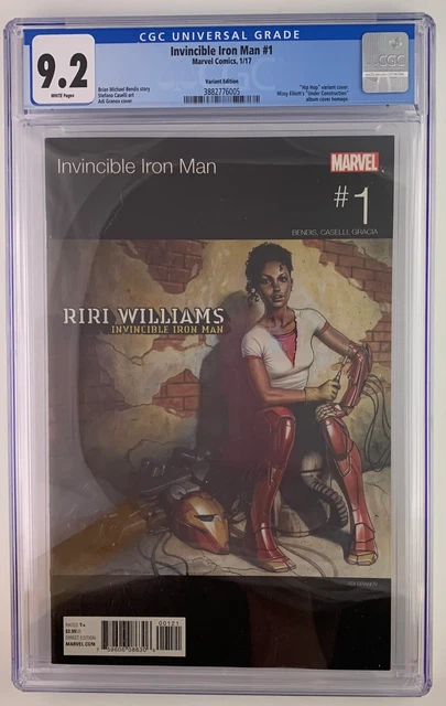 Invincible Iron Man 1 CGC 9.2 "Hip Hop" variant cover Missy Elliott's "Under Con