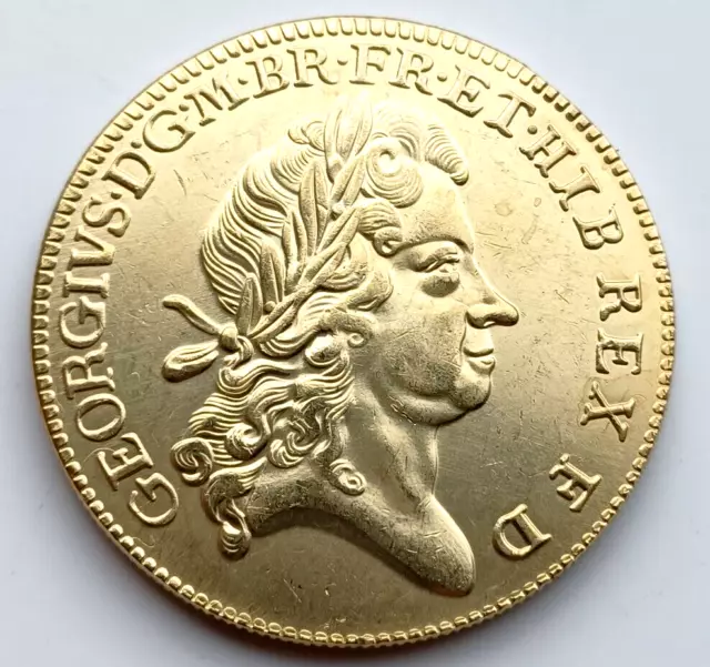 1716 George l Five Guineas,  Beautifully Gold Plated,  Original Size.