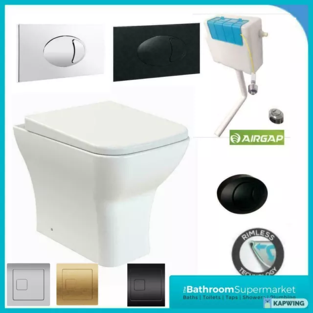 BTW Toilet Back to Wall Ceramic Pan + Soft Close Seat & Concealed Cistern