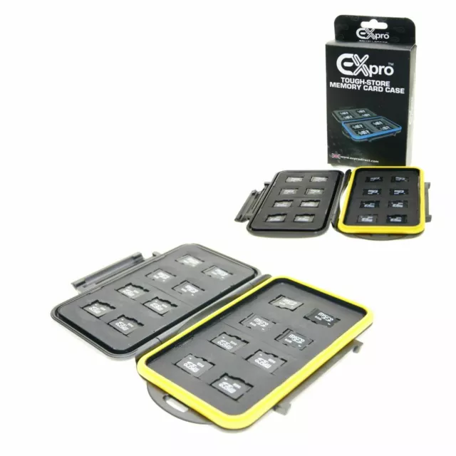 Ex-Pro Tough-store Waterproof Memory Card Case for 16 x Micro SD SDXC MSD Black