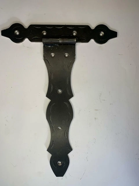 Pair Strong Black Wrought Iron Farm - Hand Forged Beeswax Cottage Door Hinge 9