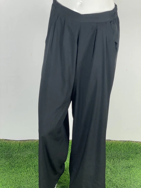 TERRANOVA PANTALONE A Palazzo Nero Tessuto Leggero Estivo Donna Tg