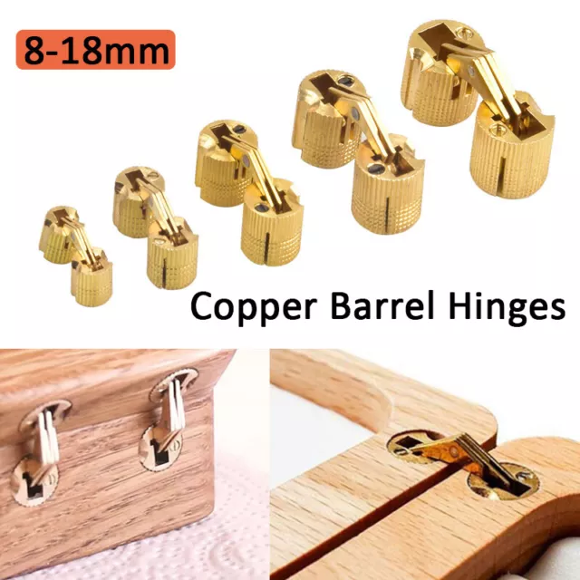 4pc Surface Mount Solid Brass Invisible Hidden Barrel Hinge (Pair) Barrel Hinges