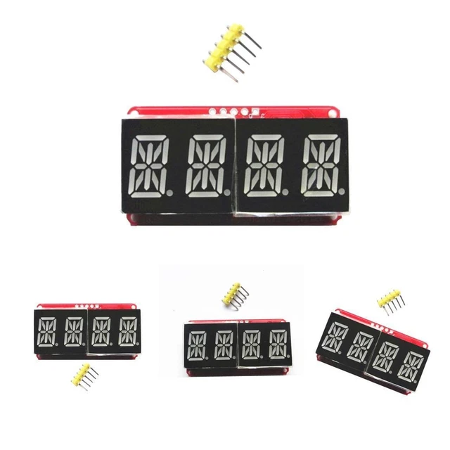4 Pcs 4 Digit 0.5inch Digital Tube Segment LED Display Module Clock Module