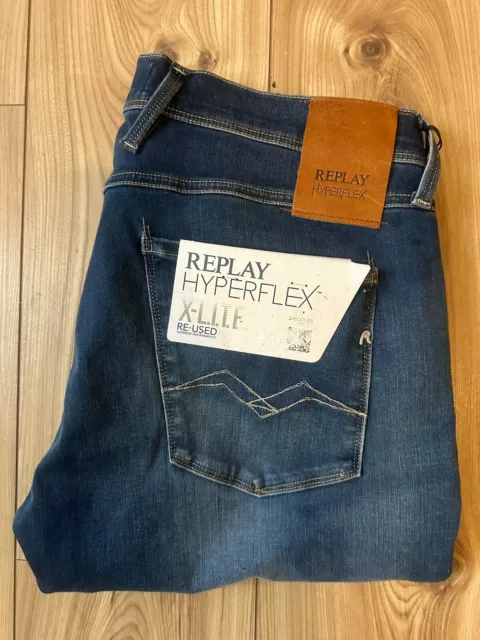 Brand New Mens Replay Hyperflex Anbass Jeans. Size 34W 30L. Bnwt. Quick Sale!!