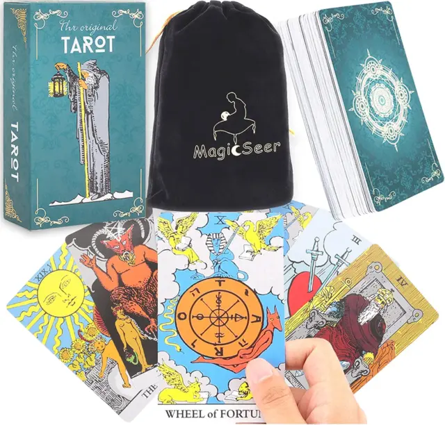 Original Tarot Cards,78 Durable Large Tarot Card Decks for Beginners
