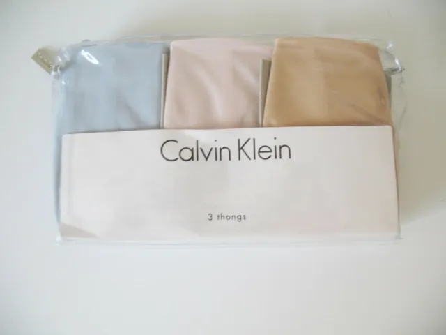 Calvin Klein Invisibles Thong Panty 3 Pack Multi QD3558 Sz XL - NWT