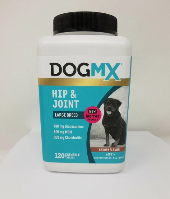 DOG MX HIP & Joint Chewable Tablets for Large Breeds Savory FL. Exp 11/