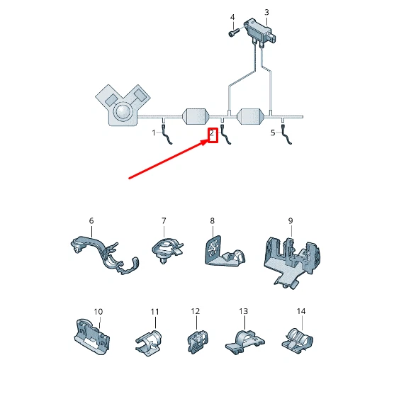 NEW VW PASSAT B8 3G Exhaust Gas Temperature Sensor 05E906088D Genuine