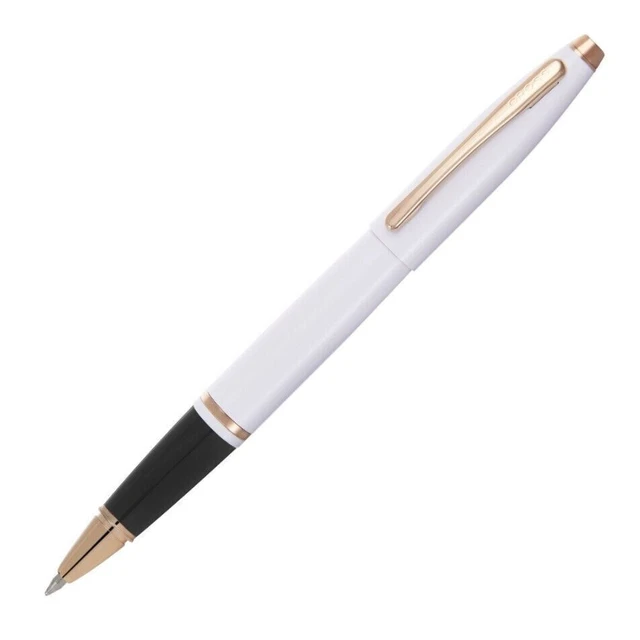 BOLÍGRAFO ROLLERBALL PERLA Blanca Cross Calais Con Detalles En Oro Rosa ...