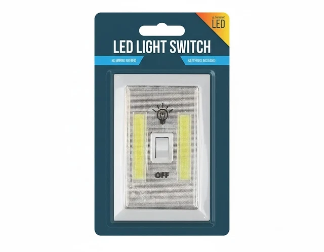200 LUMENS LED Light Switch Wireless Battery Operated Under Cabinet ...
