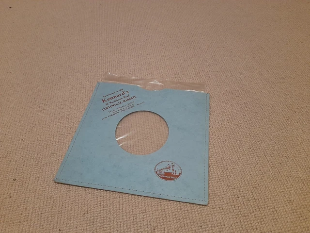 Kennard's Records, Margate HMV Stitched 7" Card Sleeve 1950's Thanet Kent vinyl