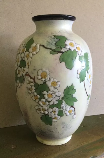 APPLE BLOSSOM vase ROYAL DOULTON Porcelain Repair To Rim England Pottery Floral