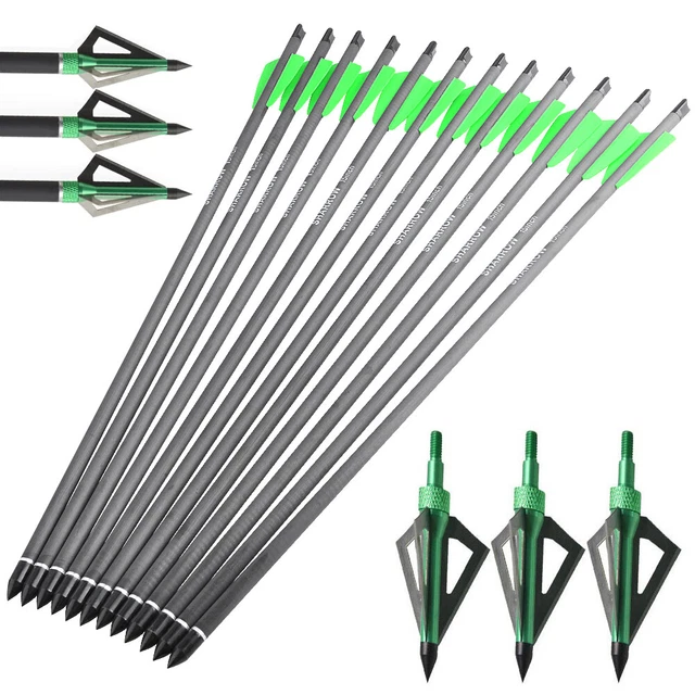 Crossbow Bolts 15'' Carbon Arrows Arrowheads Pistol Mini Bow Archery Hunting