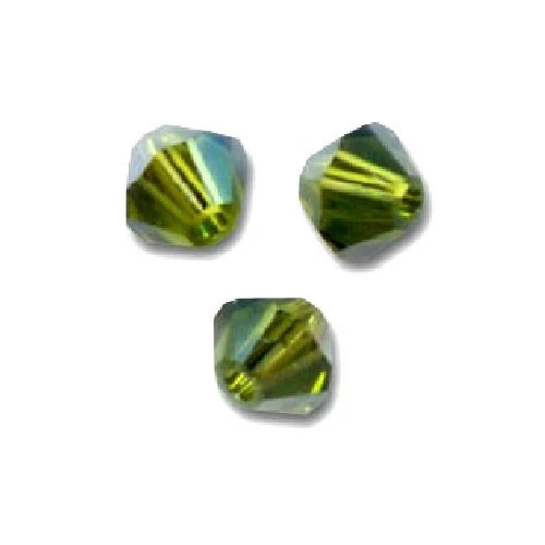 20 Perles Toupies 4mm Cristal Swarovski - OLIVINE SATIN