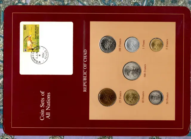 Coin sets of all Nations Chad 1976-1983 UNC 100 Francs 1982 500 Fr CAS 1976A